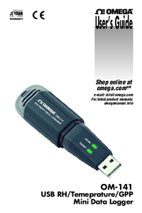 Thumbnail of document Manual - OM-141 Portable Temperature/Humidity Data Loggers w/USB Interface